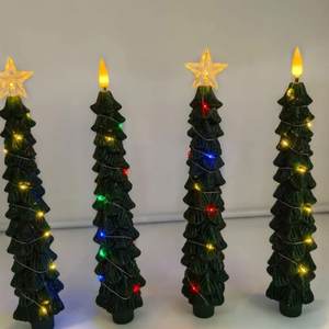 Bougies à LED pour sapin <span class=keywords><strong>de</strong></span> Noël 3D avec étoile flammée, 4 pièces, sans flamme, avec télécommande, pour décoration <span class=keywords><strong>de</strong></span> Noël - Product Image 2
