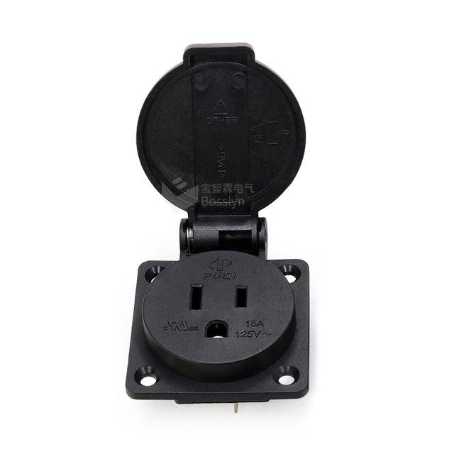 US Standard Waterproof Floor Socket 3-Hole 15A 125V 5-15R Dust-Proof Industrial Electrical Socket