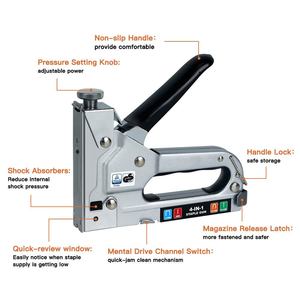 Juego de <span class=keywords><strong>grapadora</strong></span> neumática manual 4 en 1, 3000 grapas, motor sin escobillas de acero inoxidable <span class=keywords><strong>para</strong></span> carpintería, decoración, fijación de cables, GS - Product Image 4