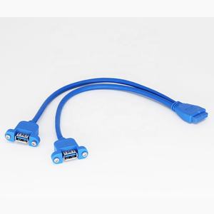 Cable de Extensión <span class=keywords><strong>USB</strong></span> para Placa Base de Computadora, IDE de <span class=keywords><strong>19</strong></span>/20 Pines a Doble <span class=keywords><strong>USB</strong></span> <span class=keywords><strong>3.0</strong></span> Hembra, Montaje en Panel - Product Image 5
