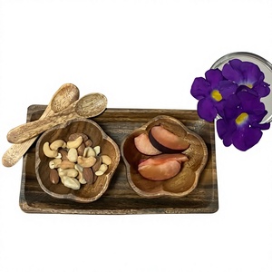 Tazón para servir de madera de teca, tazón de madera dura con vetas naturales, tazón para mezclar con vetas de madera, tazón de madera hecho a mano - Product Image 1
