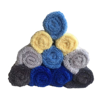 Serviette de lavage et de polissage de voiture en microfibre corail double face, 500 GSM, à poils longs, sans ourlet, ultra-absorbante et épaisse