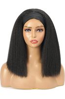 Perruque Bob Courte Femme Sans Colle, 100% Cheveux Humains Brésiliens Remy Bouclés, Faite à la Machine, Couleur Bourgogne, avec Bandeau