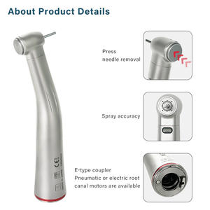 NICEDEN 1:5 pieza de mano de contraángulo Dental aumento de velocidad pieza de mano Mini cabeza interior rociador de agua anillo rojo - Product Image 5