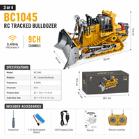 Modelo a Escala de Bulldozer de Aleación con Orugas 2.4G 9 Canales, Vehículo de Ingeniería con Luces, Sonido y Función de Demostración para Compradores de Juguetes de Construcción
