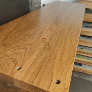 Pedata per scale in legno massello di quercia rossa personalizzata piccola pedata per scale in legno duro con naso quadrato - Product Image 4