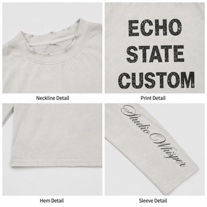T-shirt Homme 300 GSM en Coton Lourd Délavé Minéral, Coupe Oversize Courte et Boxy, avec Logo Strass, Design Personnalisé - Product Image 3