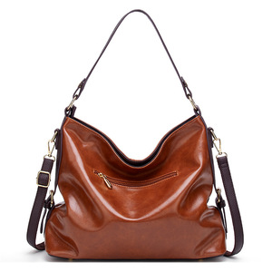 Borsa Tote in Pelle Oleata Personalizzata, Nuova Borsa a Tracolla Portatile di Tendenza, Borsa Moda Donna - Product Image 2