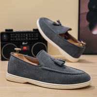 Chaussures en cuir PU classiques pour hommes en gros, logo personnalisé, chaussures de conduite noires, mocassins souples pour hommes