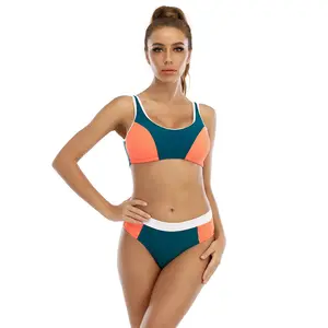 Bikini deportivo de dos piezas para mujer, traje de baño de dos piezas, estilo europeo y americano, 2022