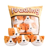 Sac d'oreiller en peluche avec imprimé de jouets alimentaires créatifs, avec petits jouets, cochon, chat, chien, offre spéciale