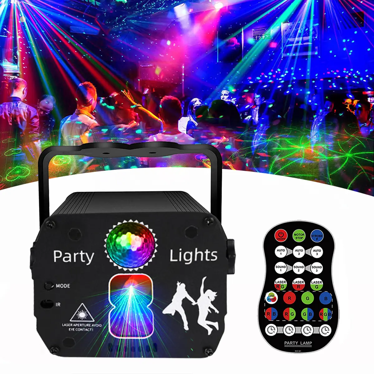 Lumières stroboscopiques led, projecteur Laser pour fête Rave, fête, noël, Halloween, effet décoratif, éclairage de vacances