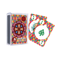Cartes à Jouer en Plastique Transparentes Colorées Spéciales Noël avec Revêtement Unique 58x88mm 54 Cartes Emballées sous Film Rétractable