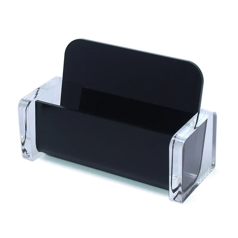 Noir clair bureau étagère stylo boîte stockage présentoir Place acrylique plastique bureau bureau affaires acrylique porte-carte cadeaux