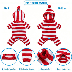 Suéter Navideño Personalizado para Perro, Cálido de Invierno, Tejido a Rayas con Copos de Nieve, Jersey Elástico para Mascotas, Disfraz Festivo, Venta al por Mayor OEM - Product Image 5