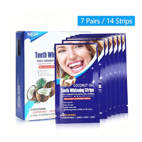 Bandes blanchissantes pour les dents à l'huile de coco, gel doux infusé, pour l'élimination des taches, pour les soins bucco-dentaires quotidiens à domicile