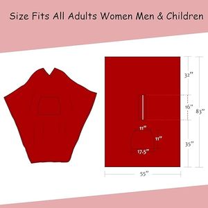 Manta Poncho <span class=keywords><strong>Herpa</strong></span>, Súper Suave y Cómoda, Manta de Felpa para Adultos, Mujeres, Hombres y Niños, Manta Envolvente de 200 x 140 cm - Product Image 5