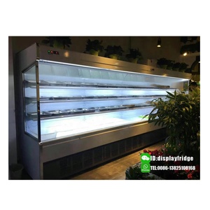 <span class=keywords><strong>Réfrigérateur</strong></span> vitrine verticale à température unique pour supermarché commercial, pour fruits et légumes, présentoir ouvert multi-niveaux - Product Image 6