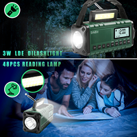 Hoge capaciteit 10000mAh DAB-radio, nieuwe draagbare noodradio voor buitengebruik met zonne-opladen, LED-display, wekker en plastic zaklamp