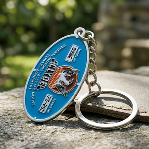 Llavero Personalizado <span class=keywords><strong>de</strong></span> Fábrica, <span class=keywords><strong>de</strong></span> Aleación <span class=keywords><strong>de</strong></span> Zinc Plateado, Ovalado, con Logotipo <span class=keywords><strong>de</strong></span> Marca Empresarial, Esmaltado, para Regalos y Souvenirs - Product Image 4