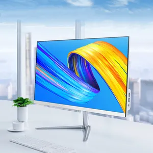 全新设计银色彩色OEM 23.8英寸台式电脑产品办公室一合一电脑