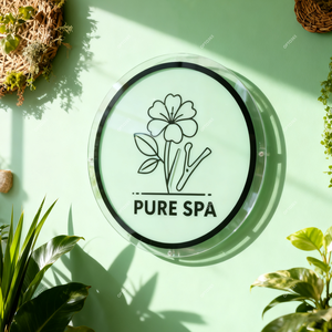 ป้ายอะคริลิคกลมแบบกำหนดเองพร้อมไฟแบ็คไลท์สำหรับธุรกิจ ป้ายโลโก้ติดผนังแบบมีไฟแบ็คไลท์ ป้ายไฟ LED สำหรับร้านเสริมสวย จัดส่งรวดเร็ว - Product Image 4