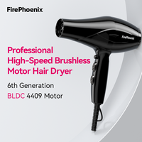 Sèche-cheveux professionnel FirePhoenix 8101X à moteur sans balais haute vitesse 2400W 23000RPM, contrôle des frisottis ionique négatif, pour salon et usage domestique