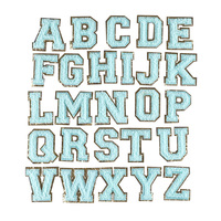 Yiwu Wintop Promotion de stock en gros : Patchs alphabet en chenille à paillettes dorées thermocollants de 5,5 cm (lettres A-Z) pour chemises, sweats à capuche et manteaux