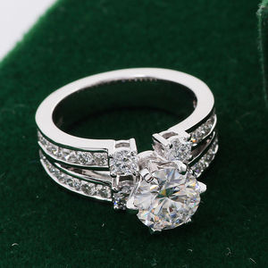 Anillos Personalizados de Diseño Único, Anillo de Oro de 10k/14k con Diamante Redondo de Laboratorio de 2 Quilates, Joyería Fina para Bodas y Fiestas - Product Image 5