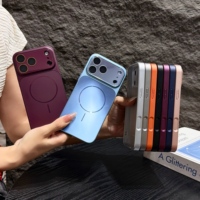 Coque Brillante Style Métallique avec Protection d'Objectif en Verre pour iPhone 14 15 16 17 18 Pro Max, Compatible Charge Sans Fil et Magnétique