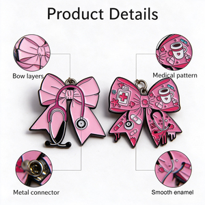 Broche Médicale Rose en Émail avec Stéthoscope et Motif Infirmière pour Décoration de Sac, Broches de Mode pour Femmes - Product Image 2