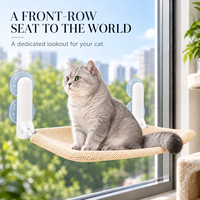 Hamac pour chat en tissu le plus vendu, sans installation requise, ventouses, pliable, lavable ; lit respirant pour animaux de compagnie toute l'année pour chats