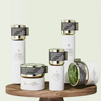 Emballage cosmétique de luxe en verre, flacon en verre pour lotion avec pompe, transparent avec impression