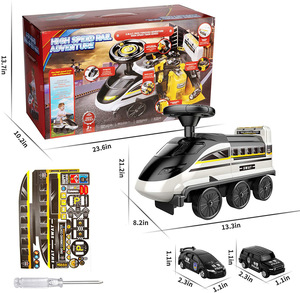 รถไฟฟ้า 2 in 1 ขับเคลื่อนด้วยแบตเตอรี่ 6 ล้อ ความเร็วสูง สำหรับเด็ก พร้อมสไลด์และที่นั่ง - Product Image 6