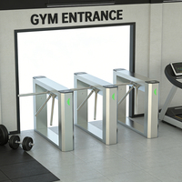 Tourniquet à double voie avec contrôle d'accès par RFID/code QR, protection IP68, construction en acier inoxydable pour gymnase, stade, usine