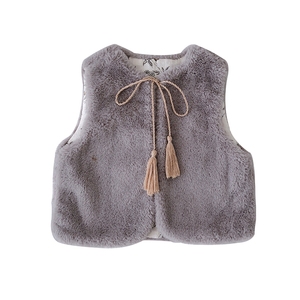 H3690/Gilet bébé en peluche lapin réversible - Product Image 1
