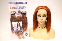 Lot de cheveux humains de qualité supérieure en gros avec logo, cheveux lisses mélangés colorés et fermeture, boîte d'extension de cheveux