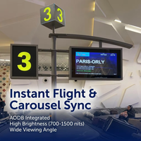 Affichage des informations de vol et de récupération des bagages à l'aéroport, écran LED haute luminosité IP65, moniteur FIDS d'arrivée, signalisation numérique personnalisée OEM