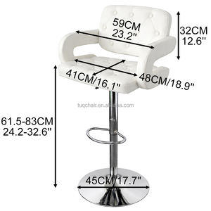 Chaise TUQ exclusive avec rembourrage en PU souple, tabourets de comptoir courbés à dossier moyen pour <span class=keywords><strong>boulangerie</strong></span>, chaises de salle à manger contemporaines et élégantes pour café - Product Image 3