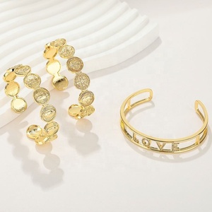 Bijouterie Joyería, Brazalete Chapado en Oro de 18K para Mujer, Aleación de Cobre, Joyería de Moda al por Mayor, Diseño de Brazalete Dorado - Product Image 3