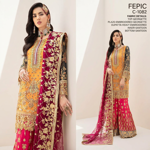 Shalwar Kameez de Georgette Sintética con Bordado de Perlas y Dupatta de Tela, Traje Étnico para Fiestas para Mujer - Product Image 2