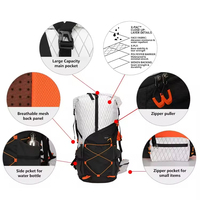 Sac de Camping en Nylon Voyage Escalade Trekking Randonnée Sac à Dos 45L Personnalisé Montagne X-Pac Tissu Sac à Dos