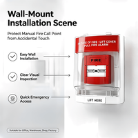 Boîtier de protection extérieur étanche pour point d'appel incendie avec alarme sonore anti-déclenchement accidentel pour alarme incendie manuelle