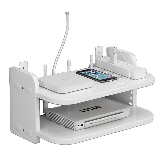 Modern Wall-Mounted Router Rack for Living Room No Punching Required for Bedroom Guest TV Set-Top Box