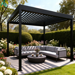 Pérgola Inteligente Contemporánea <span class=keywords><strong>de</strong></span> Aluminio ANCSEM, Techo <span class=keywords><strong>de</strong></span> Láminas Ajustables Impermeable, Estructura <span class=keywords><strong>de</strong></span> Sombra <span class=keywords><strong>de</strong></span> Lujo para Exteriores, Pérgola Bioclimática - Product Image 3