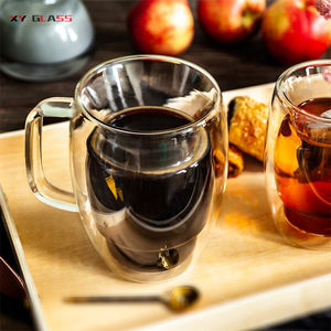 Tasse à café en verre de preuve thermique faite à la main isolée par conception drôle de Borosilicate - Product Image 2