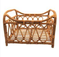 Vente en gros Lit de couchage écologique Berceau en rotin Berceau en osier Jouet pour bébé Berceau pour poupée Meubles pour enfants Bambou Unisexe