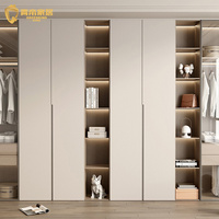 Armoire-bibliothèque en panneaux de particules E0 sans peinture, sur mesure, pour chambre moderne, projet de villa, unité de rangement modulaire