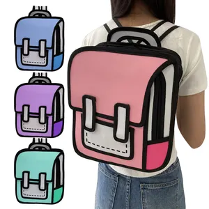 2024 Wholesale Jump Style Novelty Comic 3D Cartoon Shoulder Strap Book Backpack School Bag for Unisex