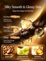 Minyak Rambut Organik OEM Argan Squalane Minyak Biji Anggur Perawatan Rambut Meluruskan Menghaluskan Melindungi Warna